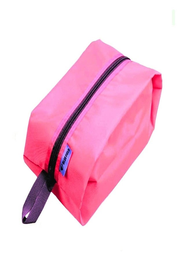 CONNECTWIDE Portable Travel Shoe Bags with Zipper Portable Nylon Travel Shoe Bags with Zipper, Organizer Space Saving Storage Bags for Men & Women Dustproof Waterproof Pink - Image 1